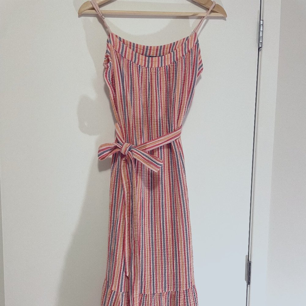 Pink, blue, yellow striped Gap Sundress